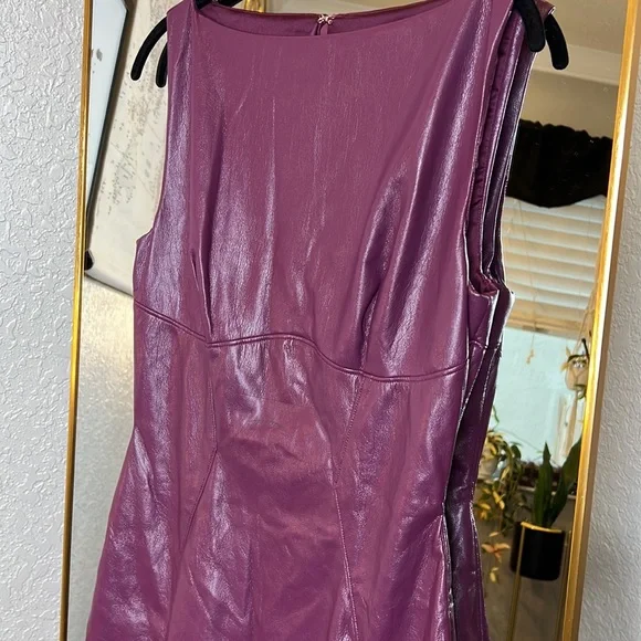 HOUSE OF CB 'Sahara' Merlot Vegan Leather Maxi Dress NWOT -  threedaughtersproperties.com